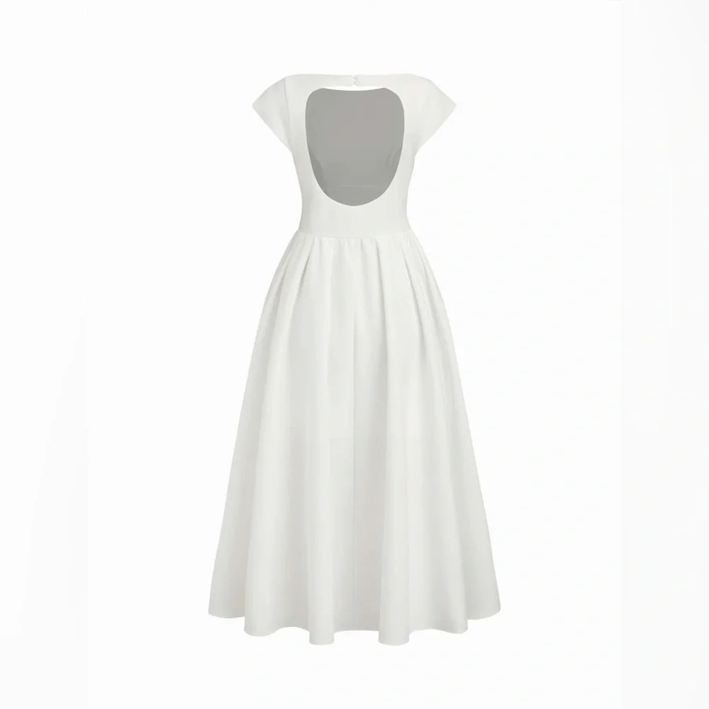 Elegant White Maxi Dress - Picture 2 of 7